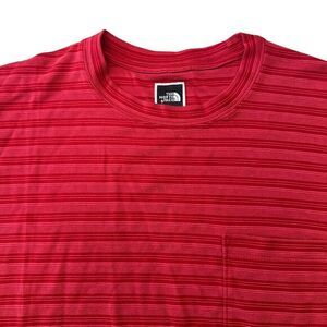 The Northā Face Red Striped Modal Blend T-Shirt Performance Athletic Mens Large
